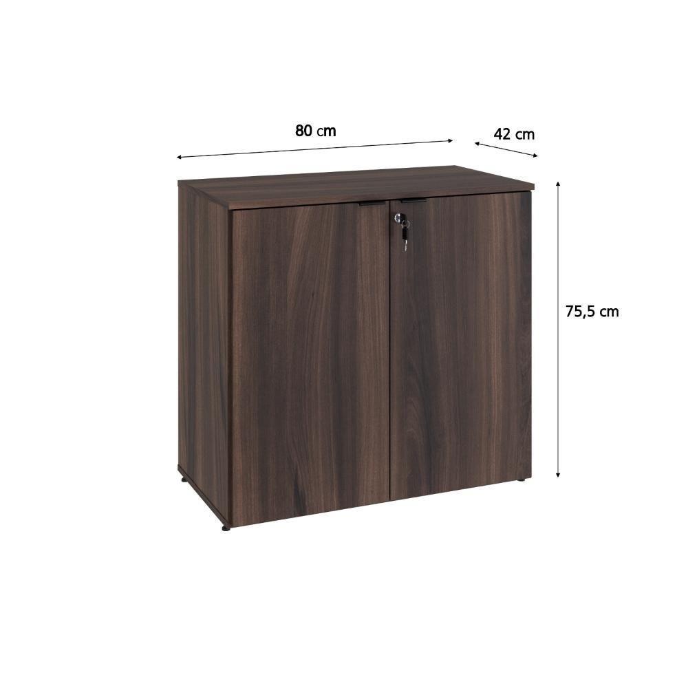 Armário Baixo Com 02 Portas 75x80x42cm Wlab80 Nogal Preto - 6