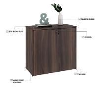 Armário Baixo Com 02 Portas 75x80x42cm Wlab80 Nogal Preto - 2