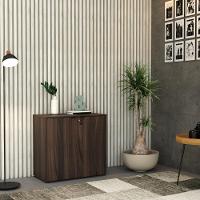 Armário Baixo Com 02 Portas 75x80x42cm Wlab80 Nogal Preto