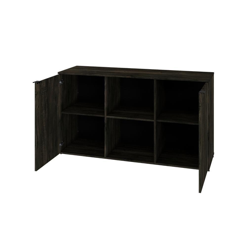 Armário Baixo Com 02 Portas E Nicho 75x135x42cm Wlab135 Carvalho Dark Preto - 5