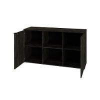 Armário Baixo Com 02 Portas E Nicho 75x135x42cm Wlab135 Carvalho Dark Preto - 5