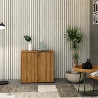 Armário Baixo Com 02 Portas 75x80x42cm Wlab80 Lâmina Mel Preto