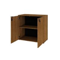 Armário Baixo Com 02 Portas 75x80x42cm Wlab80 Lâmina Mel Preto - 5