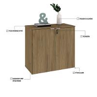 Armário Baixo Com 02 Portas 75x80x42cm Wlab80 Vermont Oak Branco