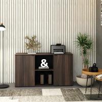 Armário Baixo Com 02 Portas E Nicho 75x135x42cm Wlab135 Nogal Preto - 3