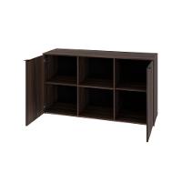 Armário Baixo Com 02 Portas E Nicho 75x135x42cm Wlab135 Nogal Preto