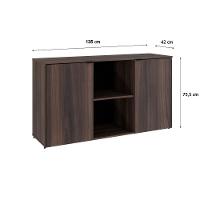 Armário Baixo Com 02 Portas E Nicho 75x135x42cm Wlab135 Nogal Preto - 5