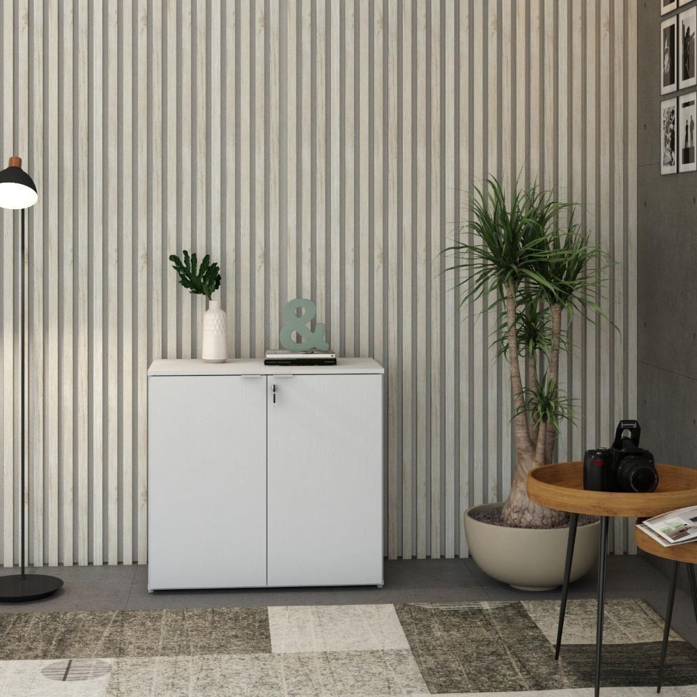Armário Baixo Com 02 Portas 75x80x42cm Wlab80 Branco Chess - 4