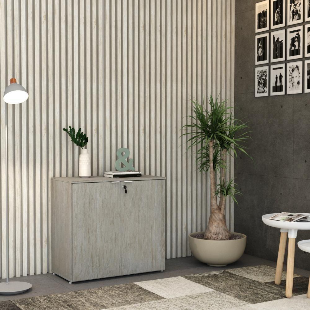 Armário Baixo Com 02 Portas 75x80x42cm Wlab80 Snow Branco - 2