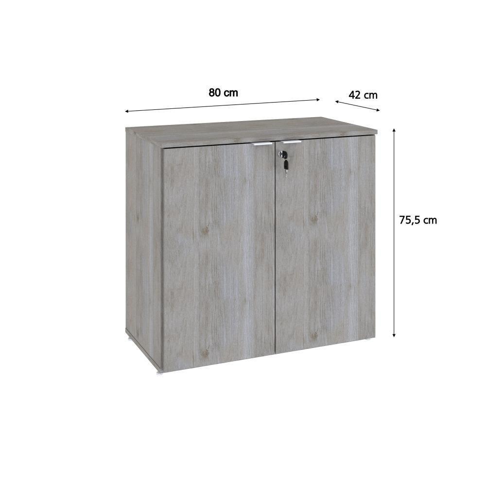 Armário Baixo Com 02 Portas 75x80x42cm Wlab80 Snow Branco - 6