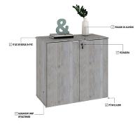 Armário Baixo Com 02 Portas 75x80x42cm Wlab80 Snow Branco - 3