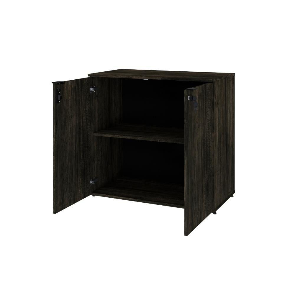 Armário Baixo Com 02 Portas 75x80x42cm Wlab80 Carvalho Dark Preto - 5