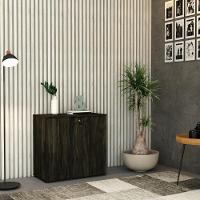 Armário Baixo Com 02 Portas 75x80x42cm Wlab80 Carvalho Dark Preto - 2