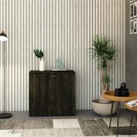 Armário Baixo Com 02 Portas 75x80x42cm Wlab80 Carvalho Dark Preto