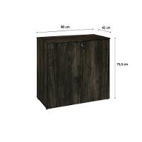 Armário Baixo Com 02 Portas 75x80x42cm Wlab80 Carvalho Dark Preto - 6