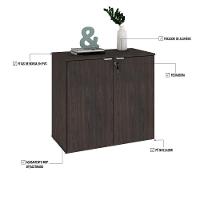 Armário Baixo Com 02 Portas 75x80x42cm Wlab80 Terracota Branco - 3