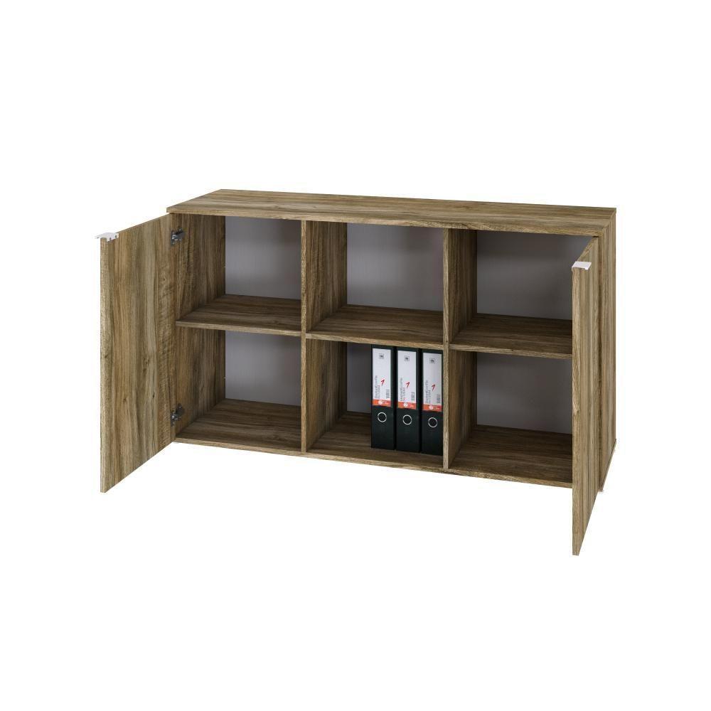 Armário Baixo Com 02 Portas E Nicho 75x135x42cm Wlab135 Carvalho Branco - 2