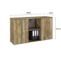 Armário Baixo Com 02 Portas E Nicho 75x135x42cm Wlab135 Carvalho Branco - 3