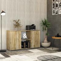 Armário Baixo Com 02 Portas E Nicho 75x135x42cm Wlab135 Carvalho Branco