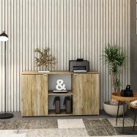 Armário Baixo Com 02 Portas E Nicho 75x135x42cm Wlab135 Carvalho Branco - 6