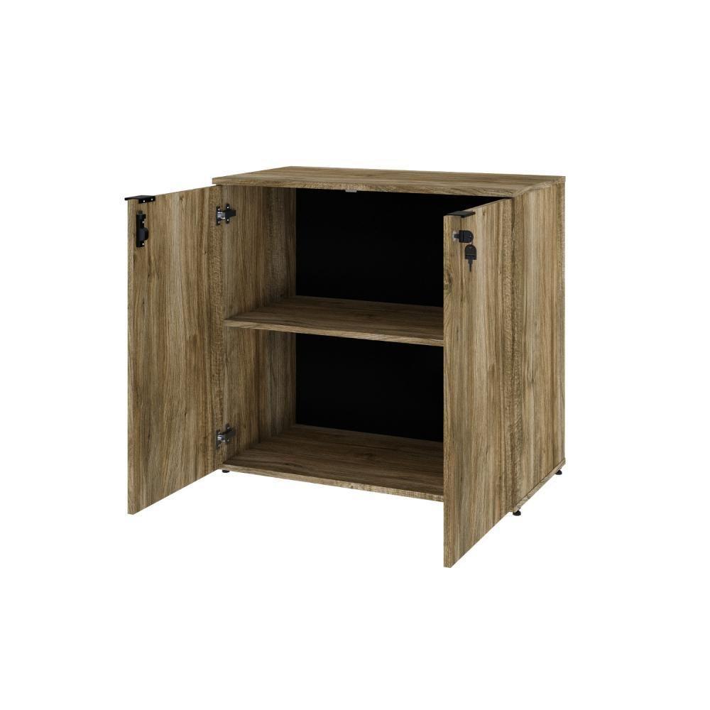 Armário Baixo Com 02 Portas 75x80x42cm Wlab80 Carvalho Preto - 5