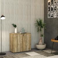 Armário Baixo Com 02 Portas 75x80x42cm Wlab80 Carvalho Preto - 2