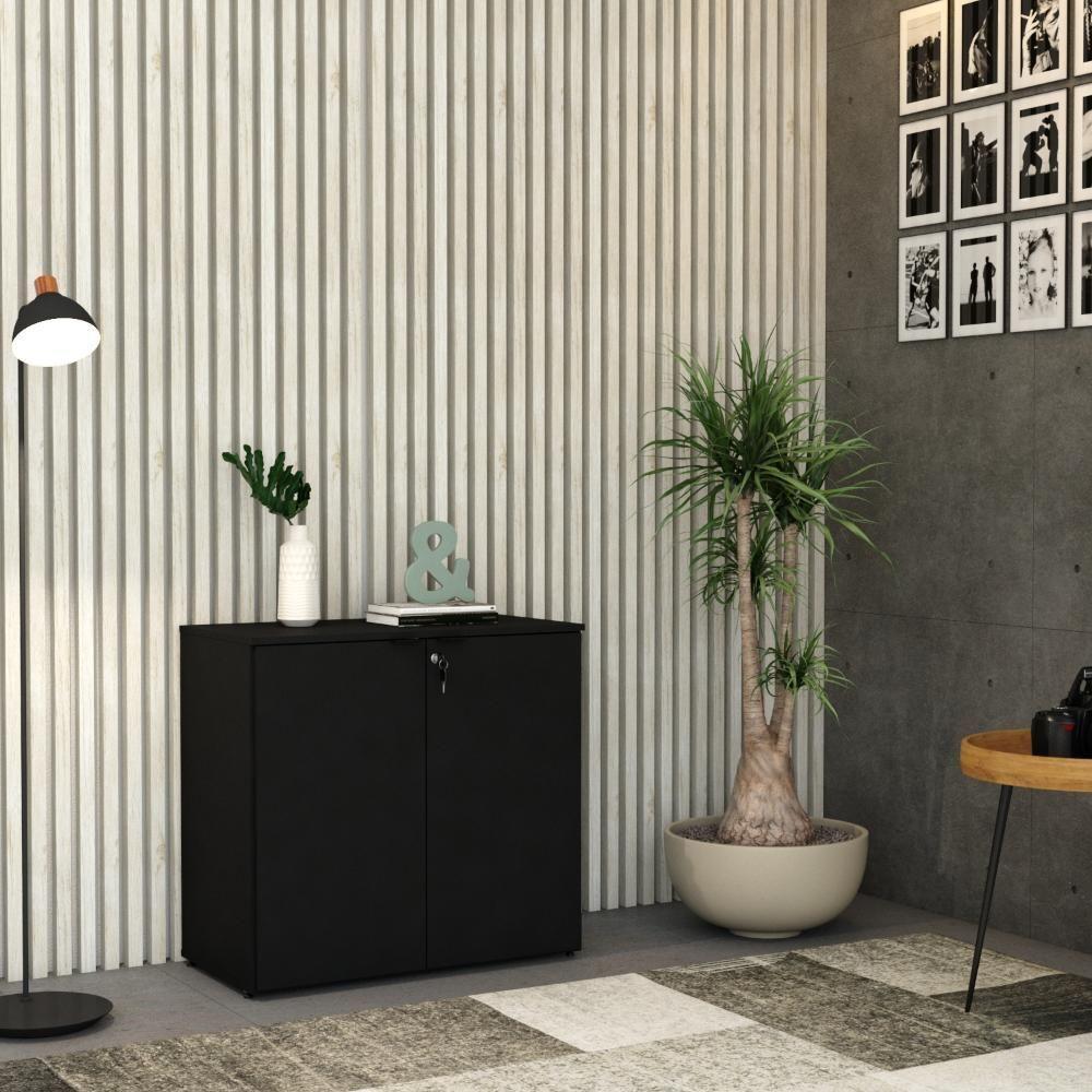 Armário Baixo Com 02 Portas 75x80x42cm Wlab80 Preto Tx - 2