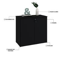 Armário Baixo Com 02 Portas 75x80x42cm Wlab80 Preto Tx - 3