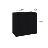 Armário Baixo Com 02 Portas 75x80x42cm Wlab80 Preto Tx - 6