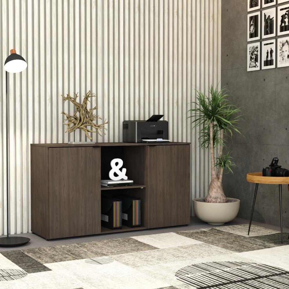 Armário Baixo Com 02 Portas E Nicho 75x135x42cm Wlab135 Terracota Preto - 2