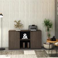 Armário Baixo Com 02 Portas E Nicho 75x135x42cm Wlab135 Terracota Preto