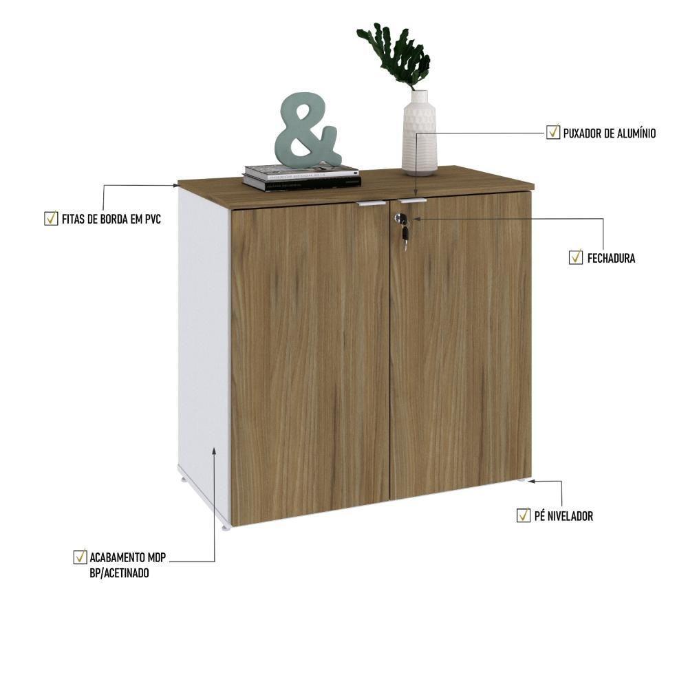 Armário Baixo Com 02 Portas 75x80x42cm Wlab80 Com vermont Oak - 3