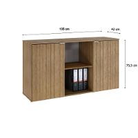 Armário Baixo Com 02 Portas E Nicho 75x135x42cm Wlab135 Lâmina Mel Branco - 6