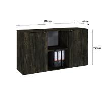 Armário Baixo Com 02 Portas E Nicho 75x135x42cm Wlab135 Carvalho Dark Branco - 6