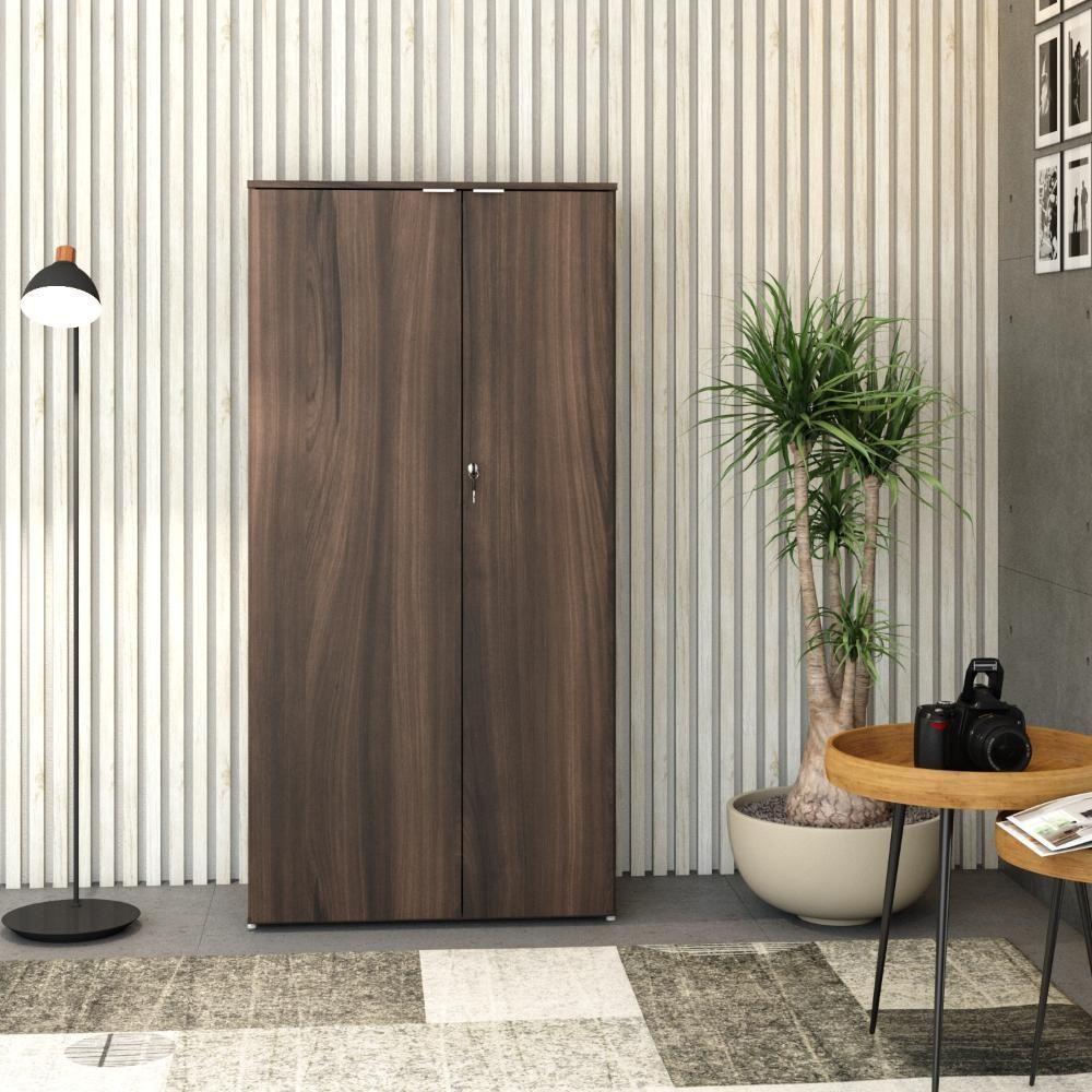 Armário Alto Fechado Com 02 Portas 161,5x80x42cm Wlaf80 Nogal - Branco - 2