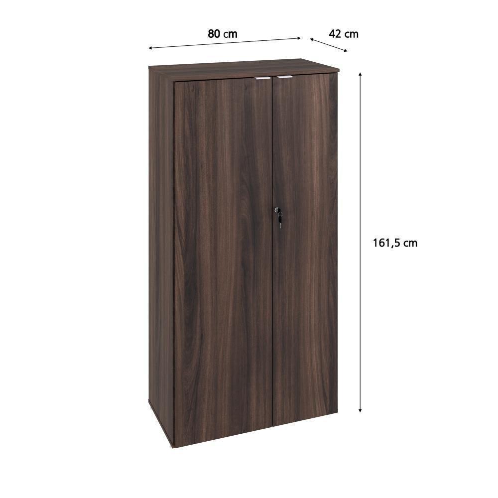 Armário Alto Fechado Com 02 Portas 161,5x80x42cm Wlaf80 Nogal - Branco - 6