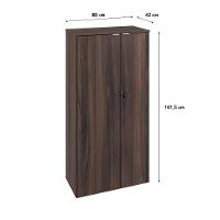 Armário Alto Fechado Com 02 Portas 161,5x80x42cm Wlaf80 Nogal - Branco - 6