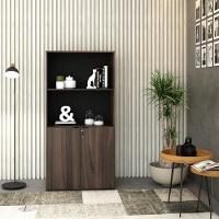 Armário Alto Estante Com 02 Portas 161,5x80x42cm Wlae80 Nogal - Preto - 3