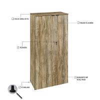 Armário Alto Fechado Com 02 Portas 161,5x80x42cm Wlaf80 Carvalho - Preto - 3