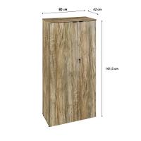 Armário Alto Fechado Com 02 Portas 161,5x80x42cm Wlaf80 Carvalho - Preto - 6