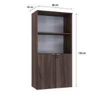 Armário Alto Estante Com 02 Portas 161,5x80x42cm Wlae80 Nogal - Branco - 3