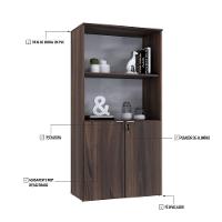 Armário Alto Estante Com 02 Portas 161,5x80x42cm Wlae80 Nogal - Branco - 5