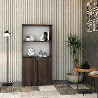 Armário Alto Estante Com 02 Portas 161,5x80x42cm Wlae80 Nogal - Branco - 6