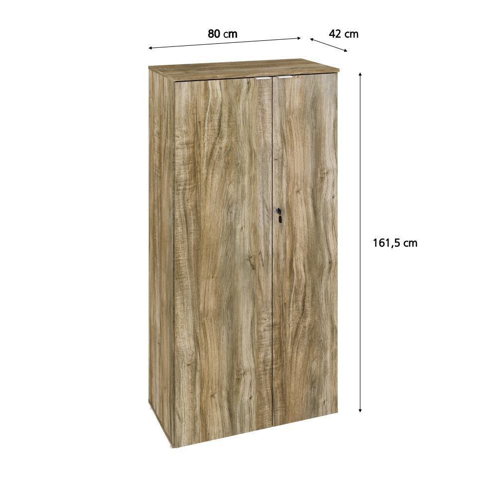 Armário Alto Fechado Com 02 Portas 161,5x80x42cm Wlaf80 Carvalho - Branco - 6