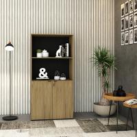 Armário Alto Estante Com 02 Portas 161,5x80x42cm Wlae80 Vermont Oak - Preto