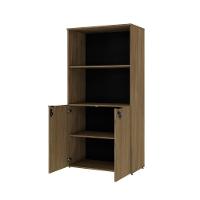 Armário Alto Estante Com 02 Portas 161,5x80x42cm Wlae80 Vermont Oak - Preto - 5