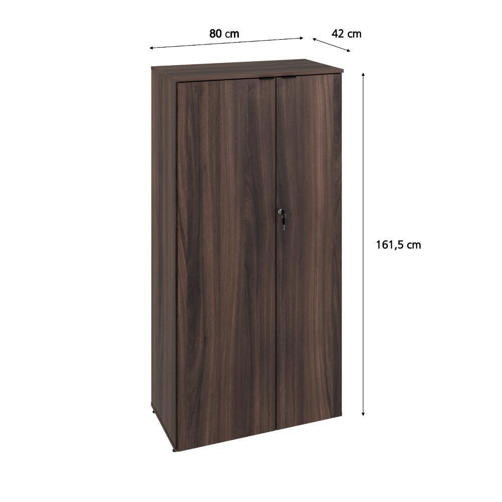 Armário Alto Fechado Com 02 Portas 161,5x80x42cm Wlaf80 Nogal - Preto - 6