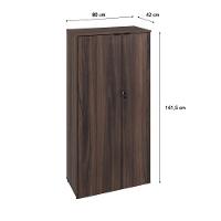 Armário Alto Fechado Com 02 Portas 161,5x80x42cm Wlaf80 Nogal - Preto - 6