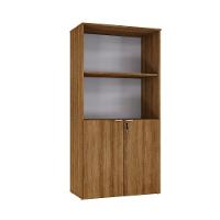 Armário Alto Estante Com 02 Portas 161,5x80x42cm Wlae80 Lâmina Mel - Branco - 1
