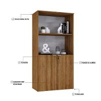 Armário Alto Estante Com 02 Portas 161,5x80x42cm Wlae80 Lâmina Mel - Branco - 3